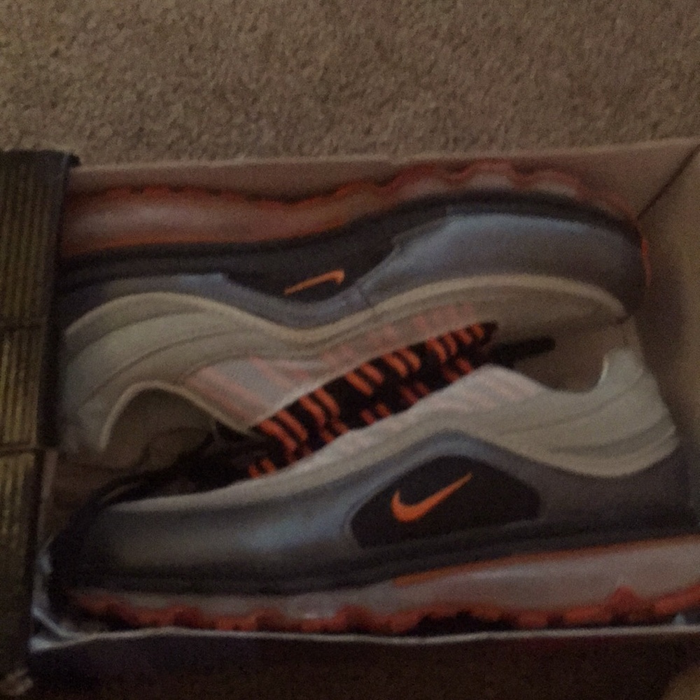 Black grey and orange air maxes